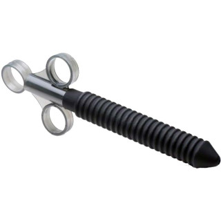 Seringue en silicone noir Ribbed Lube Launcher