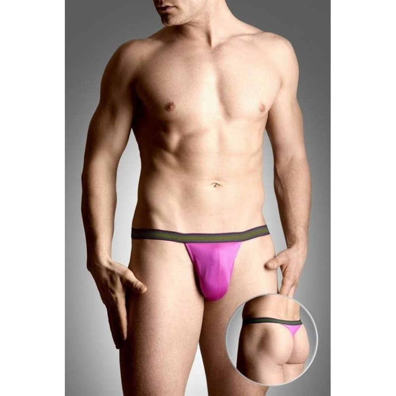 String homme rose ceinture rayée M-L