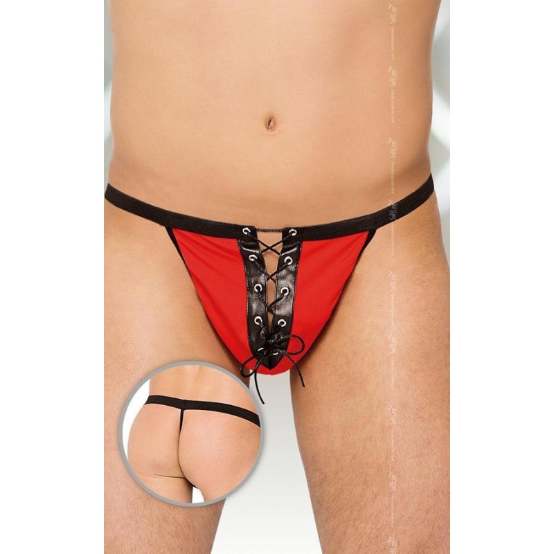 String ficelle rouge lacé noir devant S-L