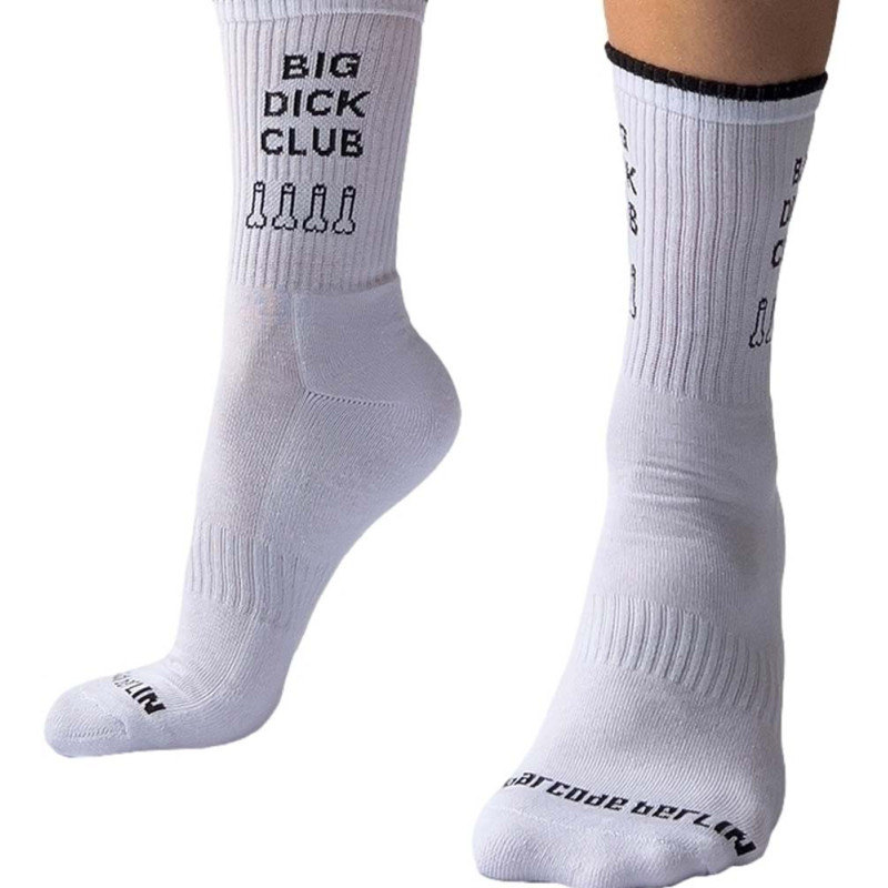 Chaussettes blanches Big Dick Club liseré noir 43-46