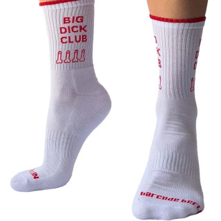 Chaussettes blanches Big Dick Club liseré rouge 43-46