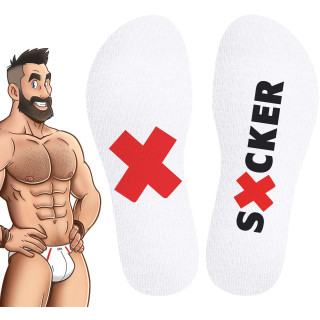 Chaussettes blanches "Sucker" 39-45 vue de dessous