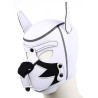 Cagoule de chien PUPPY FOX Néoprène noir-blanc de profil gauche