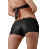 Mini short wetlook noir S-M arrière