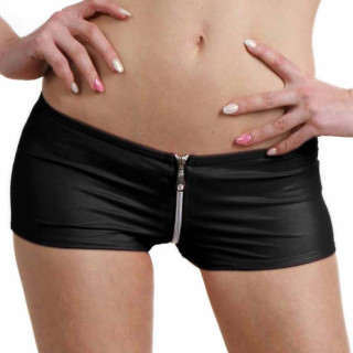 Mini short wetlook noir L-XL