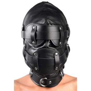 Cagoule BDSM avec baillon Full Hood noire