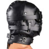 Cagoule BDSM avec baillon Full Hood noire de côté