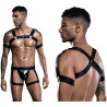 Harnais 2 pièces simili cuir noir S-L
