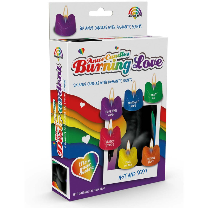 6 bougies anus rainbow Burning Love