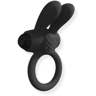 RabbitRing - Anneau Vibrant lapin noir 3/4