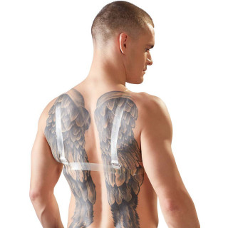 Prothèse poitrine silicone 1200g portée par homme de dos