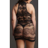 Robe sexy Criss Cross neck noir XXL-5XL de dos