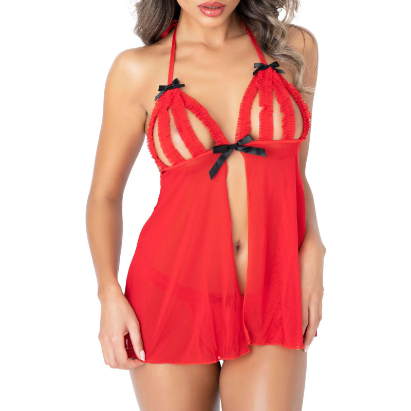 Nuisette Peek-a-Boo rouge L-XL