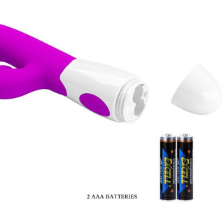 Vibro Cerberus 21xØ3,3cm violet compartiment à piles