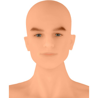 Poupée homme ultraréaliste Justin zoom visage