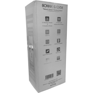 Vibro Bonnie & Clyde rotatif ondulation fuchsia 22,6cm arrière de l'emballage