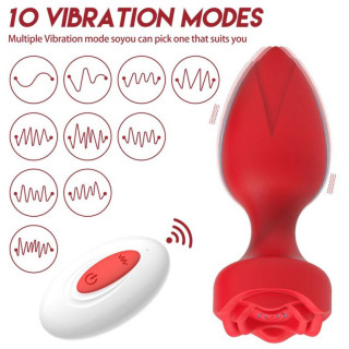 Plug vibrant Rosy Bello 8xØ3,5cm rouge mode de vibrations