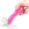 Gode phosphorescent 15xØ4,5cm rose flexible