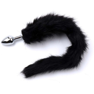 Plug queue de renard Fox 6xØ2,7cm noir courbé