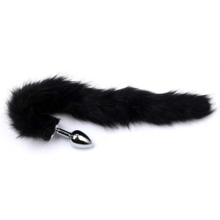 Plug queue de renard Fox 6xØ2,7cm noir tourné