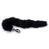 Plug queue de renard Fox 6xØ2,7cm noir tourné