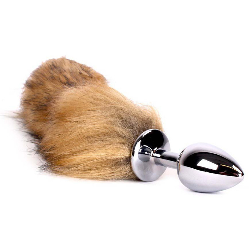 Plug queue de renard Fox 6xØ2,7cm beige-blanc