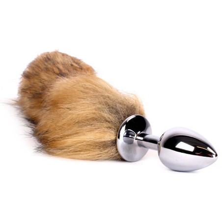 Plug queue de renard Fox 6xØ2,7cm beige-blanc