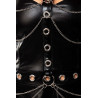 Robe noire évasée wetlook œillets SARESIA XL gros plan