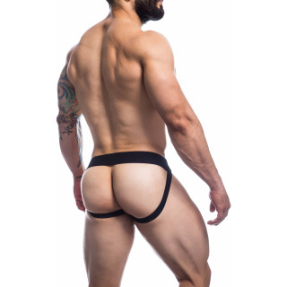 C4M Jockstrap Stripe rose L de derrière porté