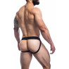 C4M Jockstrap Stripe rose L de derrière porté