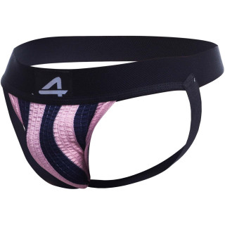 C4M Jockstrap Stripe rose L avant