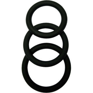 Set 3 cockrings noir 40-45-50mm en Silicone