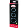 Set 3 cockrings noir 40-45-50mm en Silicone packaging