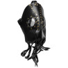 Masque Octopus noir simili cuir vue 3/4