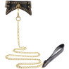 Collier et Laisse Studded Vogue noir vue de face