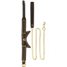Collier et Laisse Studded Vogue noir posé à plat