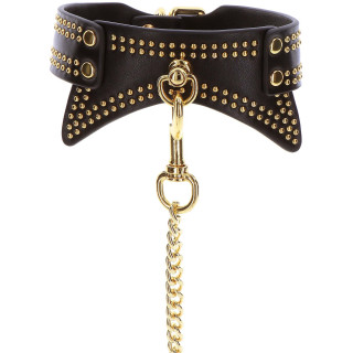 Collier et Laisse Studded Vogue noir zoom sur le collier