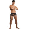 Boxer Bottomless en dentelle Crotchless noir S-M ouvert devant