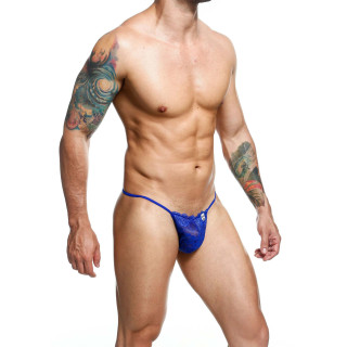 String dentelle LACE bleu L-XL de face