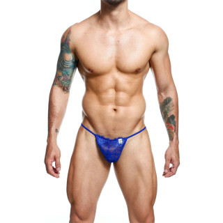 String dentelle LACE bleu L-XL de profil