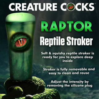 Masturbateur Creature Raptor vert affiche caractéristiques