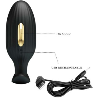 Plug vibrant Electro connecté Jefferson 8x3,3cm câble recharge et plaques or