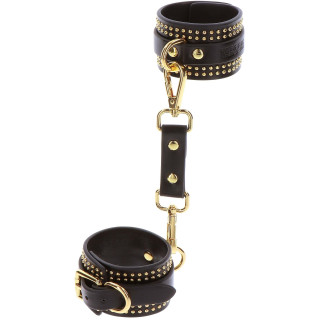 Menottes de chevilles Studded Vogue noires avec boucles et mousquetons