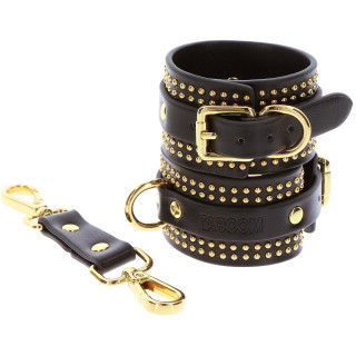 Menottes de chevilles Studded Vogue noires fermeture à boucle
