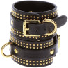Menottes de chevilles Studded Vogue noires zoom sur l'inscription