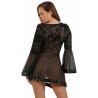 Robe évasée floquée velours manches longues XL de dos