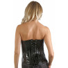 Corset noir vinyle lacé dos XXL de dos