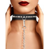 Collier et Laisse à strass Diamond Studded noir porté