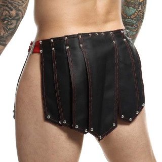 Jupe homme SM Roman Skirt noir-rouge vue 3/4