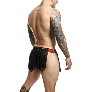 Jupe homme SM Roman Skirt noir-rouge vue de côté